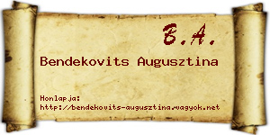 Bendekovits Augusztina névjegykártya